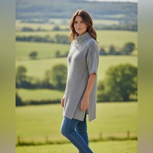 Roots Merino Wool Alpaca Sweater Tunic Turtleneck Cozy Small